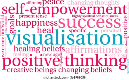 Visualisation word cloud on a white background. 