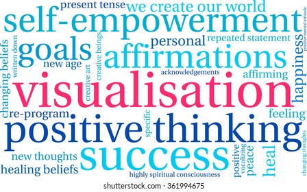 Visualisation word cloud on a white background. 