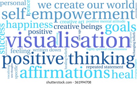 Visualisation word cloud on a white background. 