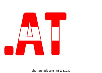 Visualization of the Austrian domain name extension with using of the Austrian flag