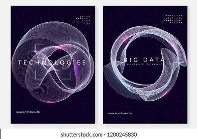 Visualization background. Technology for big data, artificial intelligence, deep learning and quantum computing. Design template for intelligence concept. Modern visualization backdrop.