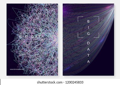 Visualization background. Technology for big data, artificial intelligence, deep learning and quantum computing. Design template for storage concept. Cyber visualization backdrop.