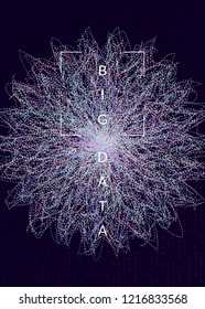 Visualization background. Technology for big data, artificial intelligence, deep learning and quantum computing. Design template for software concept. Modern visualization backdrop.