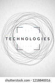 Visualization background. Technology for big data, artificial intelligence, deep learning and quantum computing. Design template for science concept. Digital visualization backdrop.