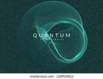 Visualization background. Technology for big data, artificial intelligence, deep learning and quantum computing. Design template for computing concept. Vector visualization backdrop.