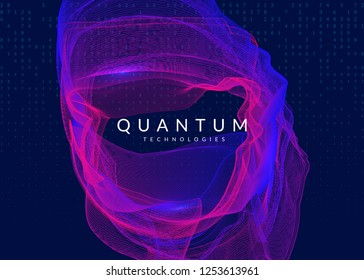Visualization background. Technology for big data, artificial intelligence, deep learning and quantum computing. Design template for science concept. Colorful visualization backdrop.