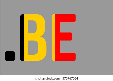 Visualization of the Belgium domain zone name with using of flag colors