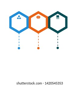 Visualization of business data, infographics. Diagram of the process Abstract of the elements of the graph, diagrams with three steps, variants, parts or processes. Business vector for presentation.