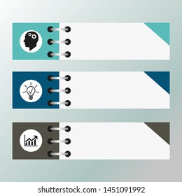 Visualization of business data, infographics. Scheme of process elements using graphs, diagrams rectangles are clamped in three stages, icons, without text, variants, parts. Business vector for presen