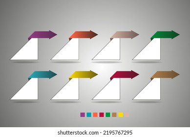 Visualization of business data, infographics. Scheme of the process of elements using graphics, diagrams for eight stages, numbers, options, parts. Business vector for presentation.
