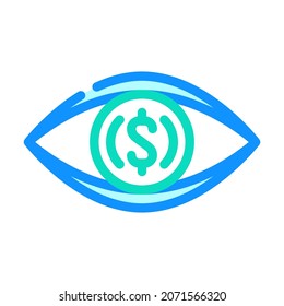 visualización de la inteligencia de negocios de color vector de icono. signo de inteligencia de negocios de visualización. ilustración de símbolo aislado