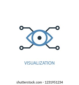 Visualization concept 2 colored icon. Simple blue element illustration. Visualization concept symbol design from Augmented reality set. Can be used for web and mobile UI/UX