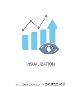 visualization concept line icon. Simple element illustration. visualization concept outline symbol design.
