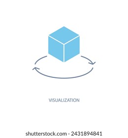 visualization concept line icon. Simple element illustration. visualization concept outline symbol design.