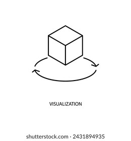 visualization concept line icon. Simple element illustration. visualization concept outline symbol design.