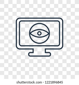 Visualization concept vector linear icon isolated on transparent background, Visualization concept transparency concept in outline style