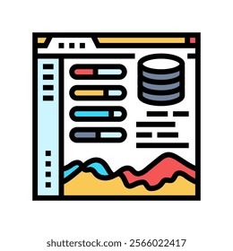 visualization dashboard color icon vector. visualization dashboard sign. isolated symbol illustration