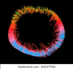 Visualization of data represented as a graph circle.