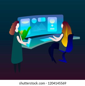 Visualization. Designers. Web developer. Interface. 3d.