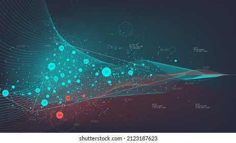 Visualization digital flow of information, processing and structuring big data for analysis and forecasts, Modern computing systems of big data