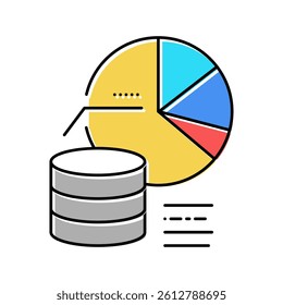 visualization digital processing color icon vector. visualization digital processing sign. isolated symbol illustration