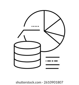 visualization digital processing line icon vector. visualization digital processing sign. isolated contour symbol black illustration