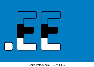 Visualization of the Estonian domain name extension with using of the Estonia flag colors