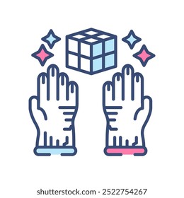 Ícone de cor de preenchimento da visualização, ilustração de vetor