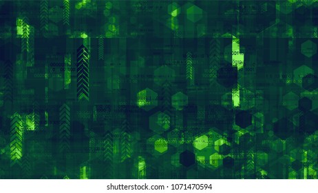 Visualization of Futuristic Communication Stream. Artificial Intelligence System Texture. Abstract  Sci Fi, Scientific Pattern. Screen, Cover Design Background.