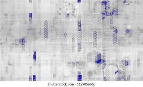 Visualization of Futuristic Communication Stream. Artificial Intelligence System Texture. Hacking Software Encryption Pattern. Flyer, Cover Design Background.