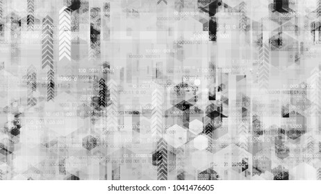 Visualization of Futuristic Communication Stream. Hi Tech Global Hacker Network Texture. Scientific Futuristic Grunge Pattern. Packaging, Ad Design Background.