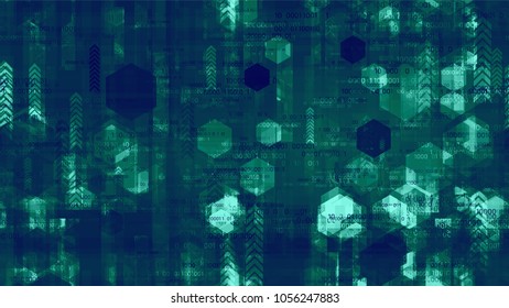 Visualization of Futuristic Communication Stream. Hi Tech Global Hacker Network Texture. Data Analytic Technology Pattern. Packaging, Ad Design Background.