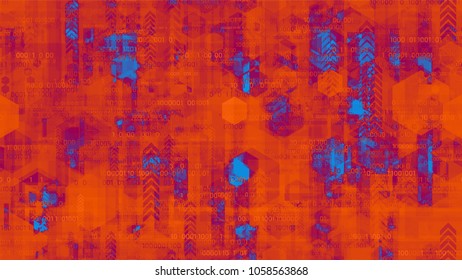 Visualization of Futuristic Communication Stream. Telecommunication High Tech Texture. Data Analytic Technology Pattern. Flyer, Cover Design Background.