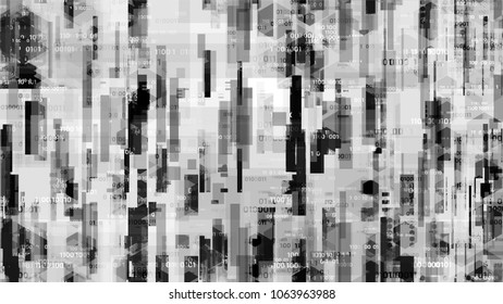 Visualization of Futuristic Communication Stream. Telecommunication High Tech Texture. Scientific Futuristic Grunge Pattern. Flyer, Cover Design Background.