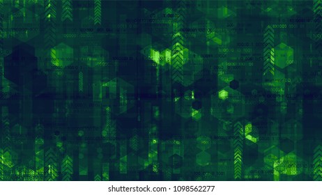 Visualization of Futuristic Communication Stream. Telecommunication High Tech Texture. Abstract  Sci Fi, Scientific Pattern. Poster, Advertising Design Background.