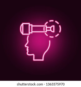 Visualization, head, think neon icon. Elements of Creative thinking set. Simple icon for websites, web design, mobile app, info graphics