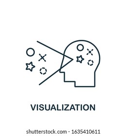 Visualization icon from augmented reality collection. Simple line element Visualization symbol for templates, web design and infographics