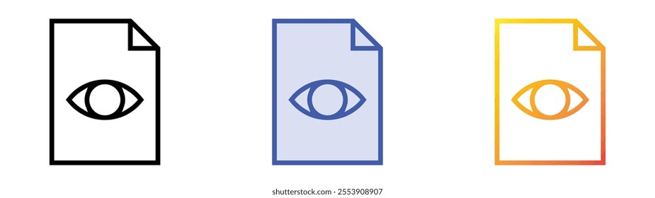visualization icon. Linear, Blue Fill and Gradient Style Design Isolated On White Background