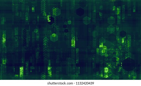 Visualization of Internet Security Technology Structure. Innovation Engineering Texture. Hacking Software Encryption Pattern. Flyer, Cover Design Background.