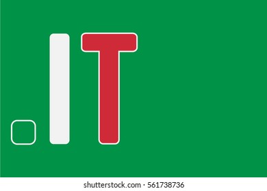 Visualization of the Italian domain name extension with using of Italy flag colors