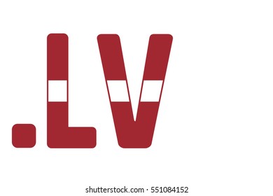 Visualization of the Latvia domain name extension with using of the flag colors