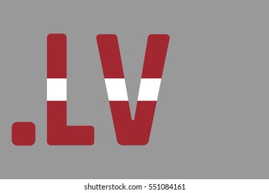 Visualization of the Latvia domain name extension with using of the flag colors