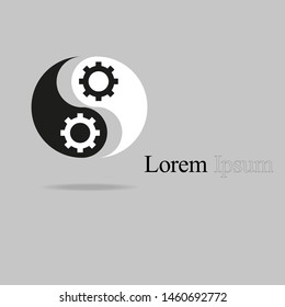 Visualization of the logo of the building element, parts from two parts of the logo, in black and white. Logo for a new company