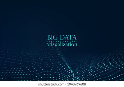 visualization of points of connection of lines and points. sound wave.Background Connection structure. vector
