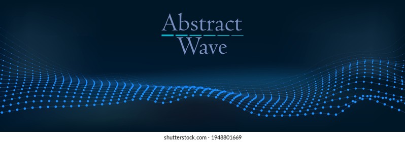 visualization of points of connection of lines and points. sound wave. wave dots.Background Connection structure. vector