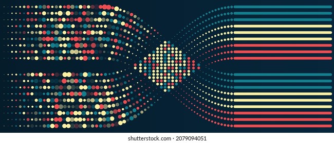 Visualization of Sorting data, Abstract processing of information flow. Vector database background. Filtering machine algorithms. - Shutterstock ID 2079094051