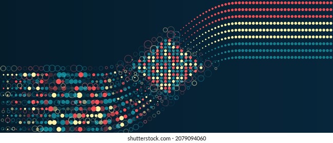 Visualization of Sorting data, Abstract processing of information flow. Vector database background. Filtering machine algorithms.