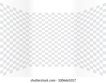 Visualization of Transparent background with bends on the sides. Vector Illustration. EPS10