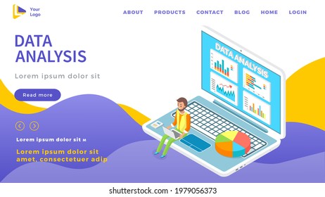 Visualize with business analytics. People work with statistical data analysis, changing indicators. Employees analyze statistical indicators, business data. Characters work with marketing research