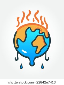 Visualize the impact of global warming with our melting Earth vector graphic.